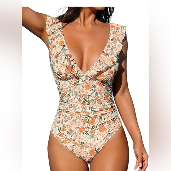 🆕Floral Ruffle One-Piece Swimsuit - Picture 1 of 2